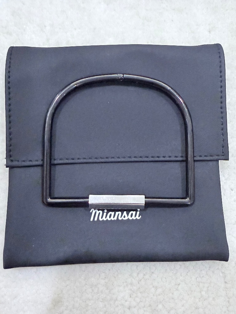 Miansai Bare Cuff, Jet Black W/ Silver Tone Hex Nut Polished Bracelet